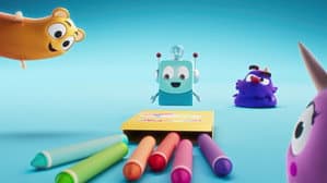 Pets Playing with Crayons